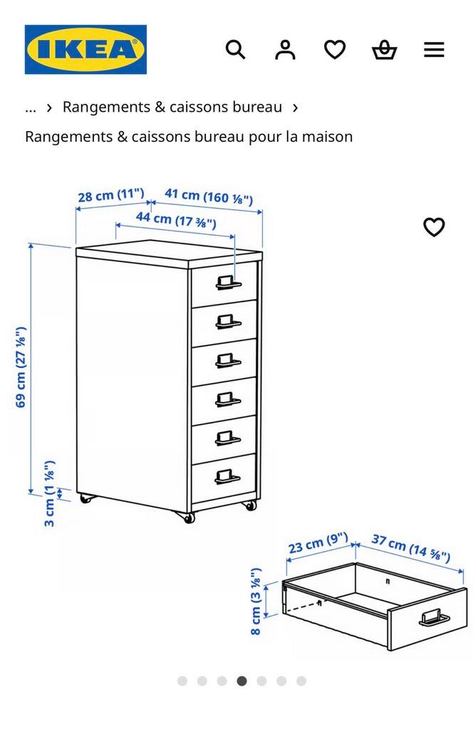 Caissons à tiroirs Ikea Hamler, Enlèvement, Comme neuf