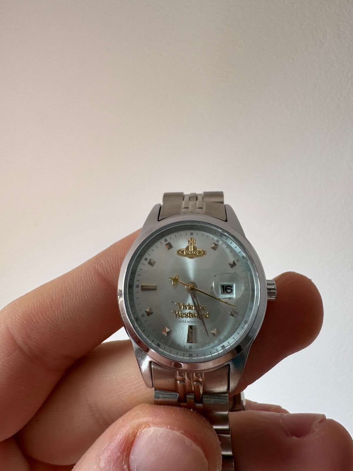 Montre Vivienne Westwood à Quartz Argenté Cadran Turquoise, Enlèvement ou Envoi, Argent, Doré