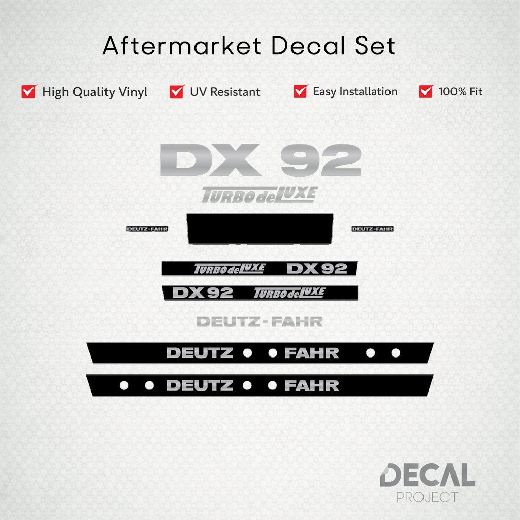Autocollants de rechange Deutz DX 80 - 92, Envoi