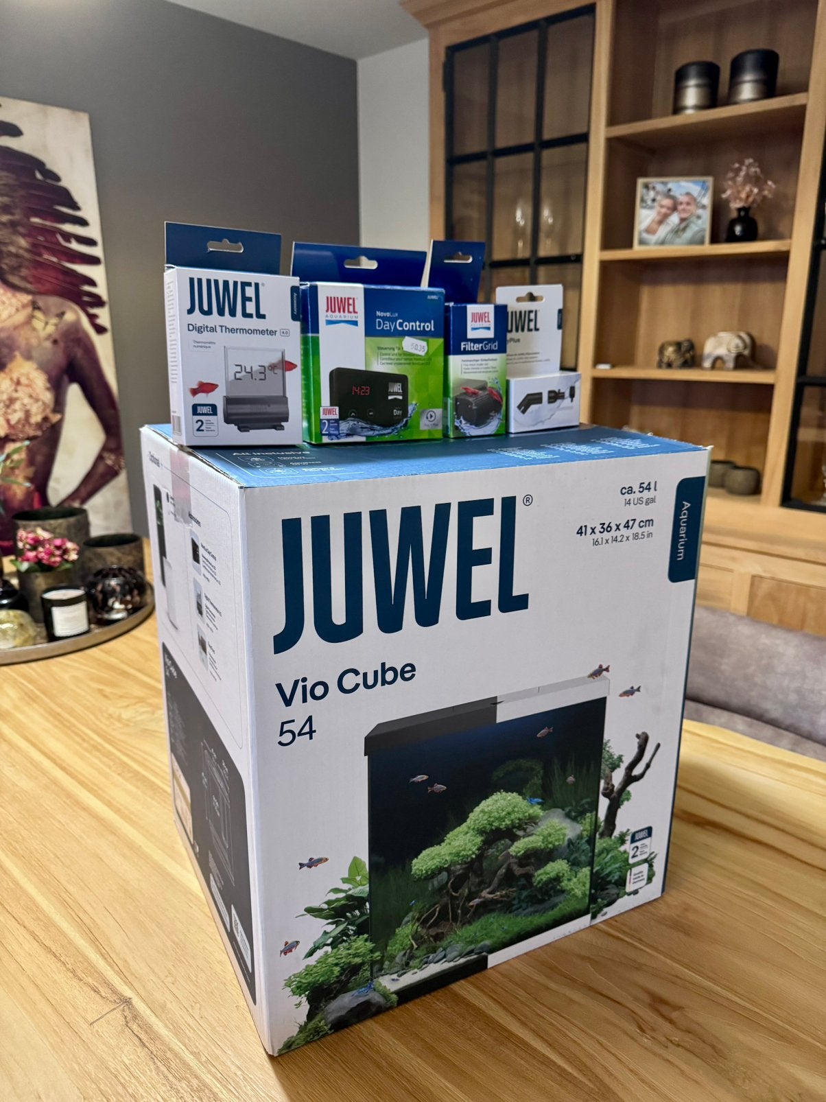 Juwel Vio Cube 54 + Novolux DayControl + extra’s, Ophalen, Zo goed als nieuw, Filter, JBL