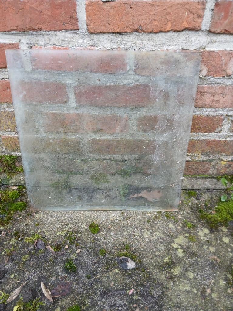 Vlak glaspaneel voor serre., Doe-het-zelf en Bouw, Glas en Ramen, Ophalen, Gebruikt, Minder dan 80 cm, Minder dan 80 cm