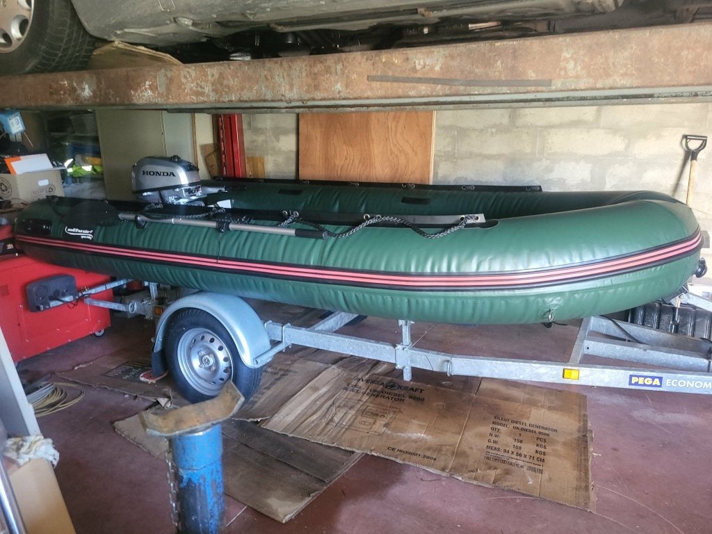 RIB 3.5m, Watersport en Boten, Rubberboten, Zo goed als nieuw, Peddels, Ophalen, Polyester/glasvezel