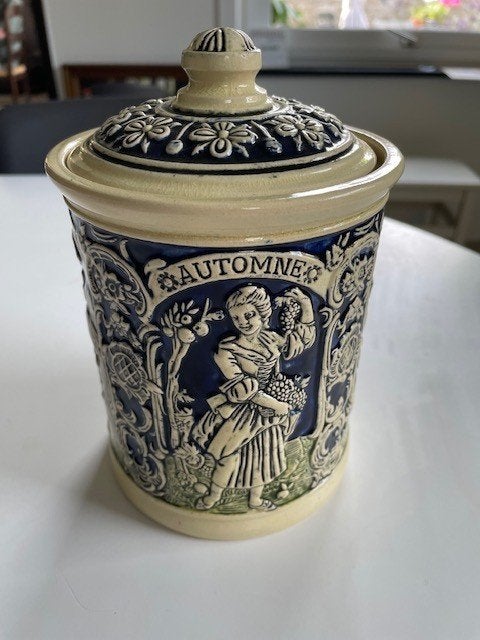 Pot à tabac vintage ouest-allemand 'les quatre saisons', Antiquités & Art, Enlèvement