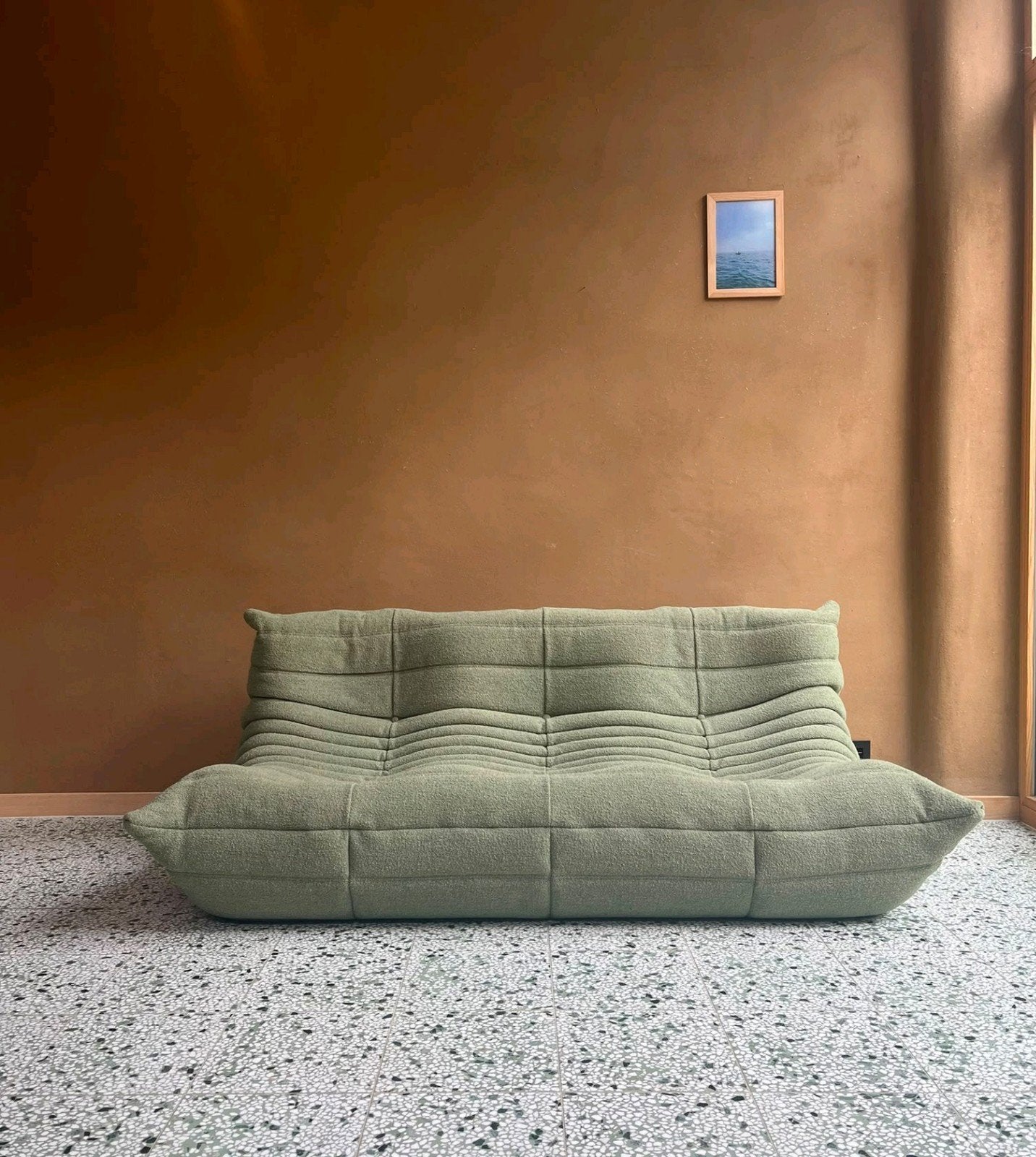 Togo ligne roset 3 zit capa amande, Ophalen, 100 tot 125 cm, 150 tot 200 cm, Driepersoons