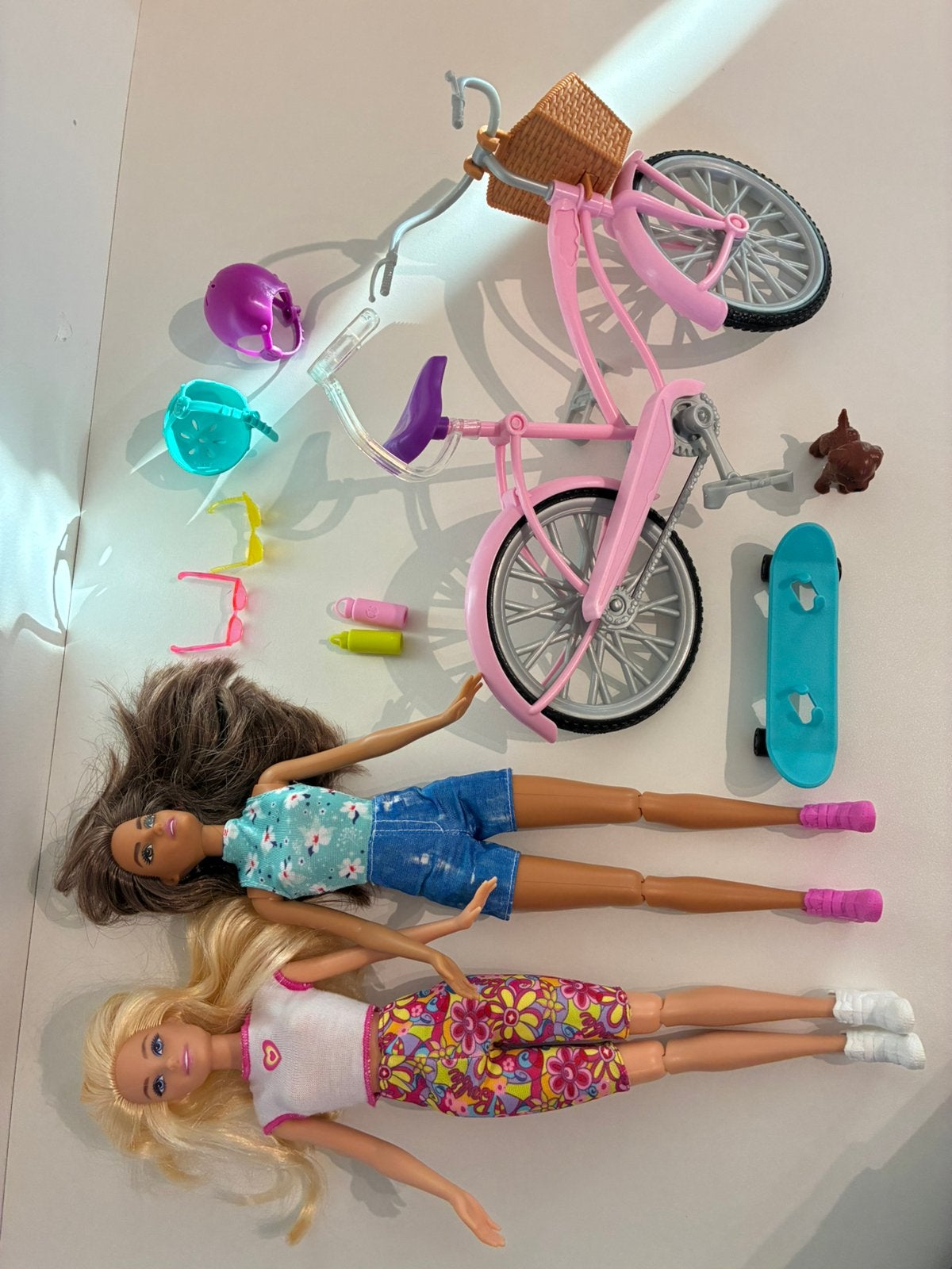 Barbie fiets skate set compleet, Ophalen of Verzenden, Zo goed als nieuw, Barbie