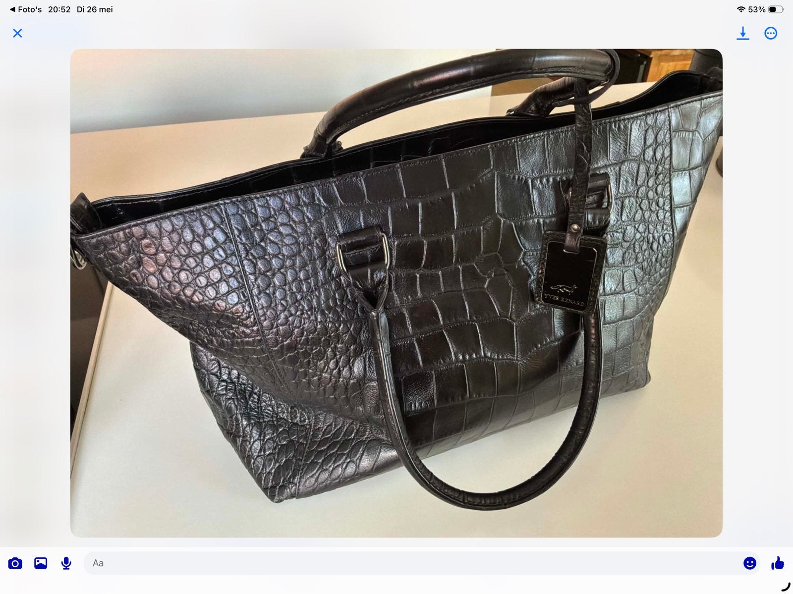 Yves renard handtas breedte 47 cm,hoogte 25 cm, Ophalen, Handtas