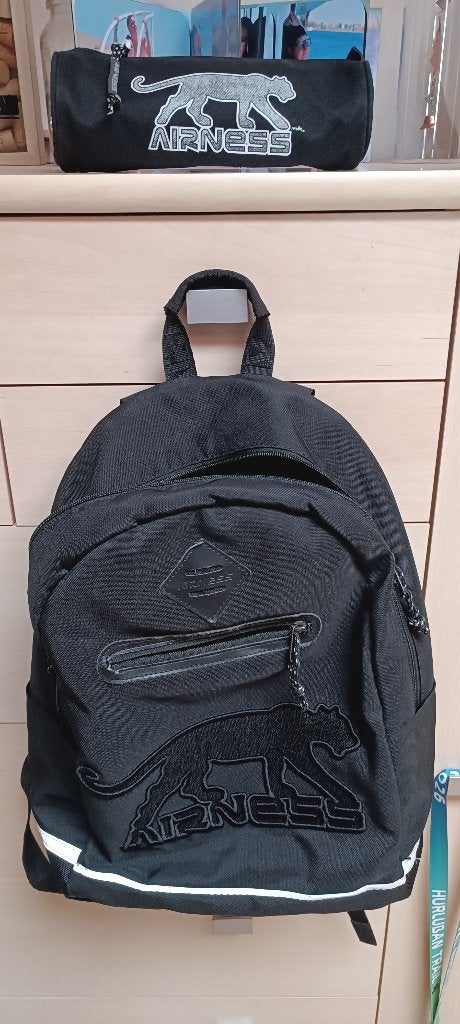 Sac à Dos scolaire Airness + trousse impeccable valeur 60e, Enlèvement ou Envoi, Comme neuf, Noir, Sac à dos