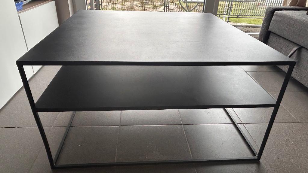 Table basse métal noir, Huis en Inrichting, Tafels | Salontafels, Ophalen, Gebruikt, 50 tot 100 cm, Vierkant