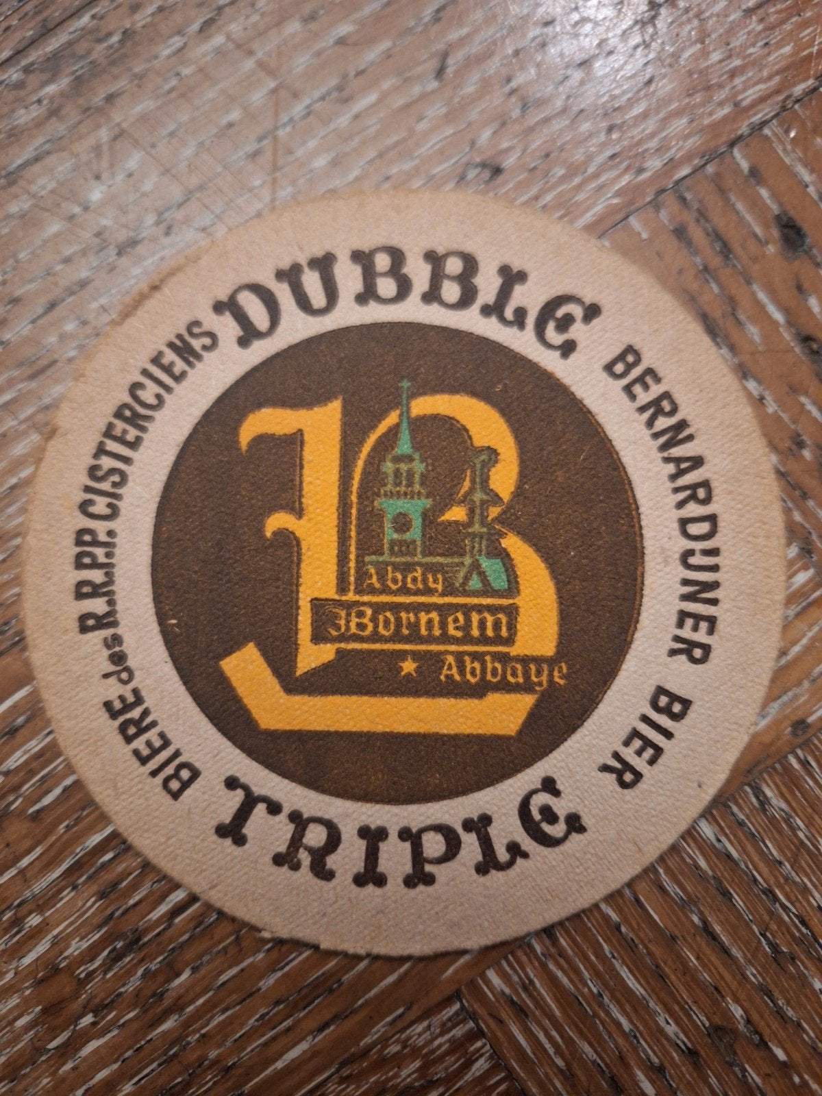 oud bierviltje triple brouwerij abdij van Bornem, Verzamelen, Ophalen of Verzenden