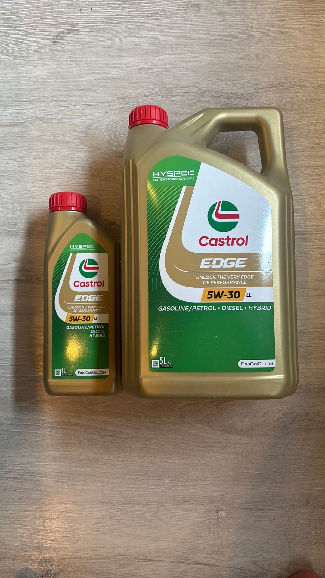 Huile castrol edge 5W30 Longlife, Enlèvement