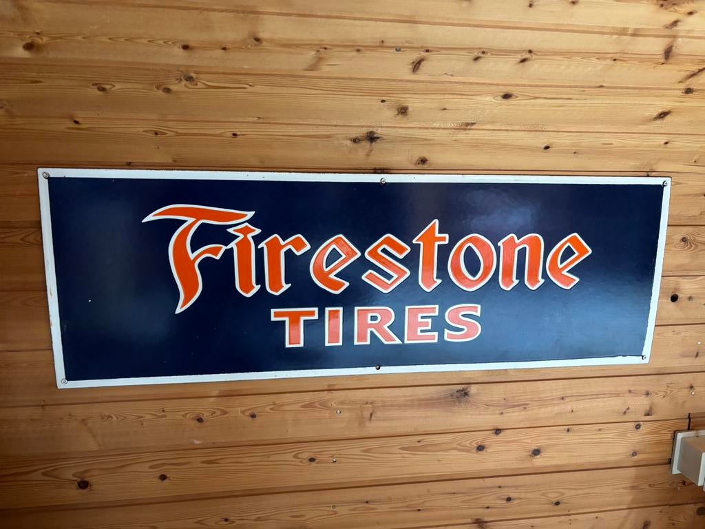 Firestone emaille bord, Enlèvement, Utilisé, Panneau publicitaire