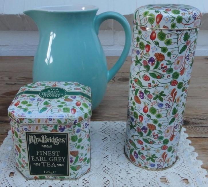 Engels koekblikje , bloemetjes, Hudson's Pantry, Verzamelen, Blikken, Ophalen of Verzenden, Gebruikt, Overige, Overige merken