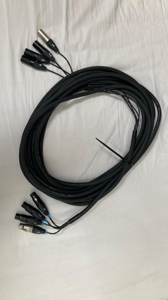 Multikabel 4-kanaals XLR - 2 stuks - STERK VERLAAGDE PRIJS, Ophalen of Verzenden, Zo goed als nieuw