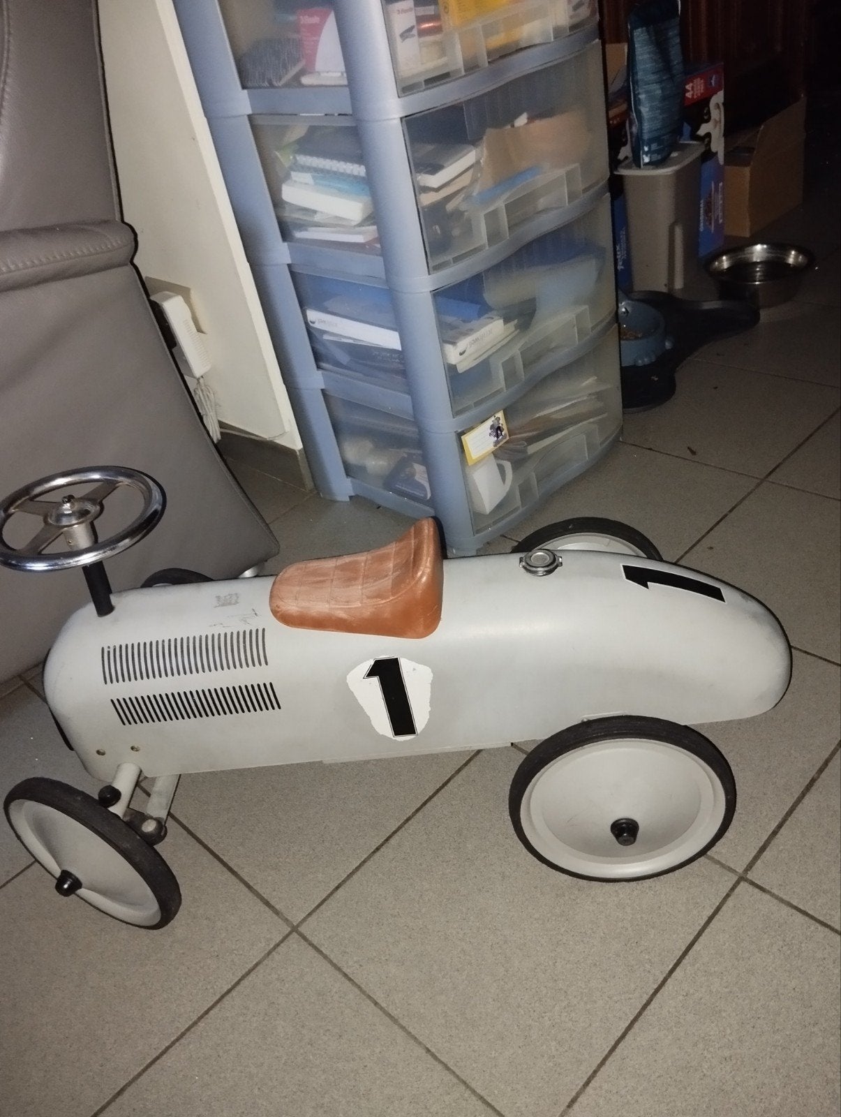 Prachtige Retro Roller metalen loopauto (Formule 1 / Jean), Ophalen