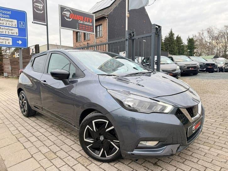 Nissan Micra N-design Automaat 12/2022 1.0i 82000km Carplay, Auto's, Euro 6, Blauw, 1545 kg, 5 deurs