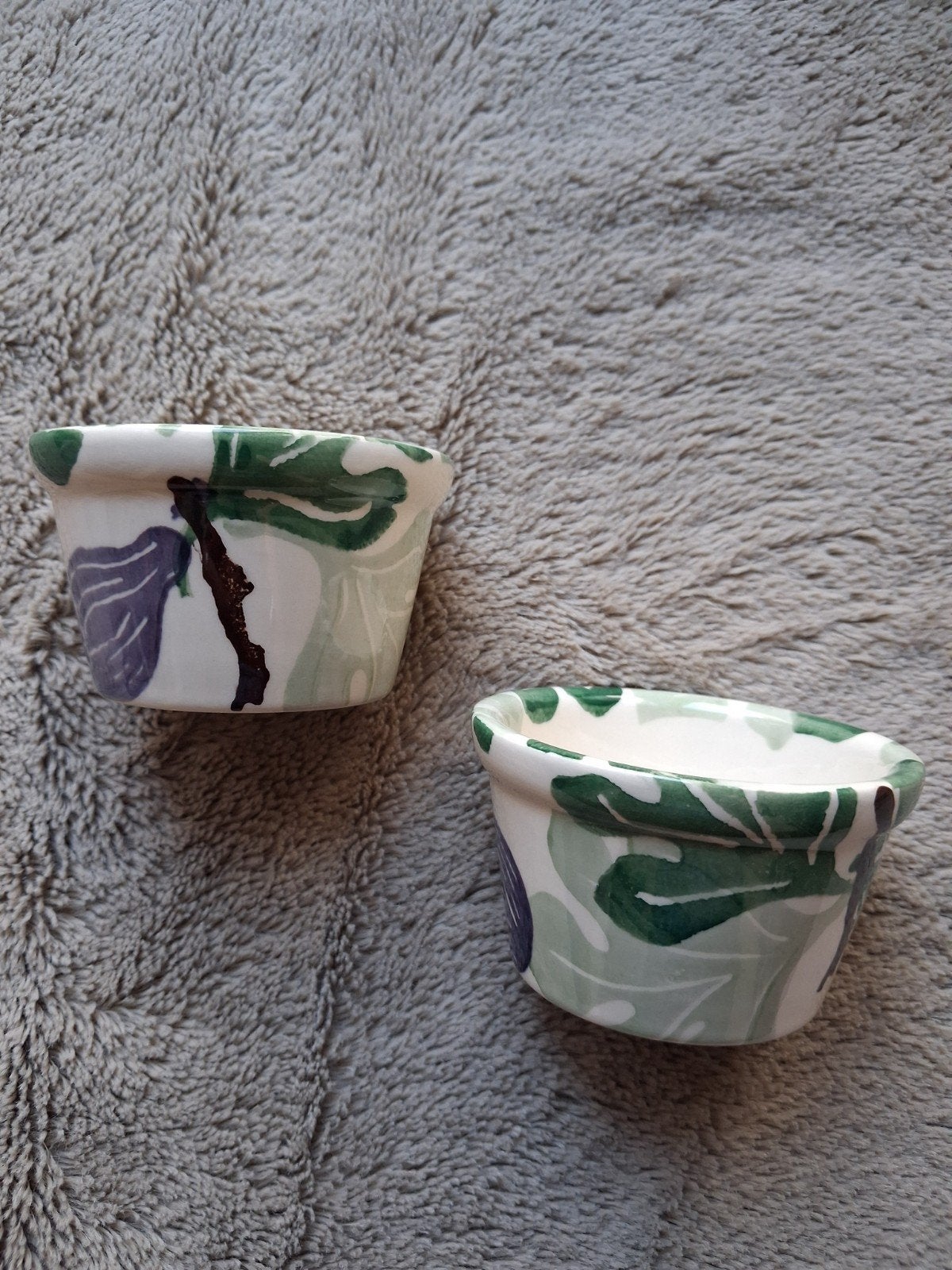 Zeldzame set! Emma Bridgewater Ramekins Figs - jaar 2000, Enlèvement ou Envoi, Poterie, Comme neuf, Emma Bridgewater