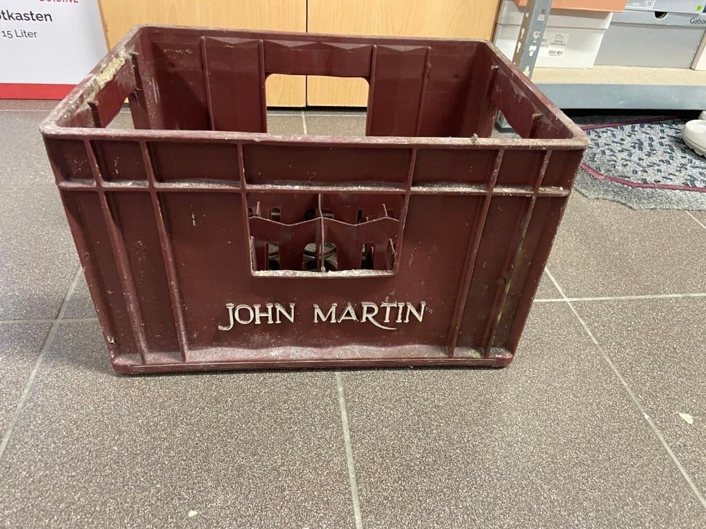 Vintage John Martin bierkrat – originele kunststof krat, Ophalen, Gebruikt, Minder dan 35 cm, Minder dan 50 cm