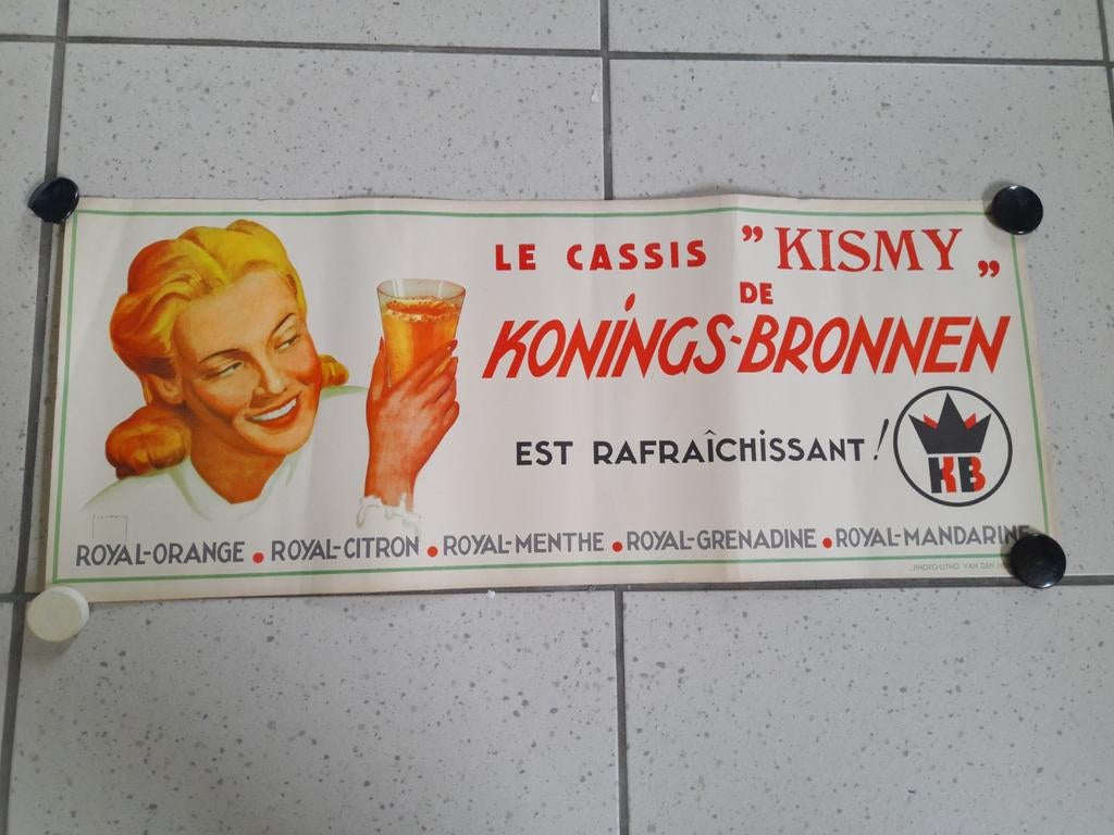 Affiche koningsbronnen (kabé), Verzamelen, Ophalen of Verzenden