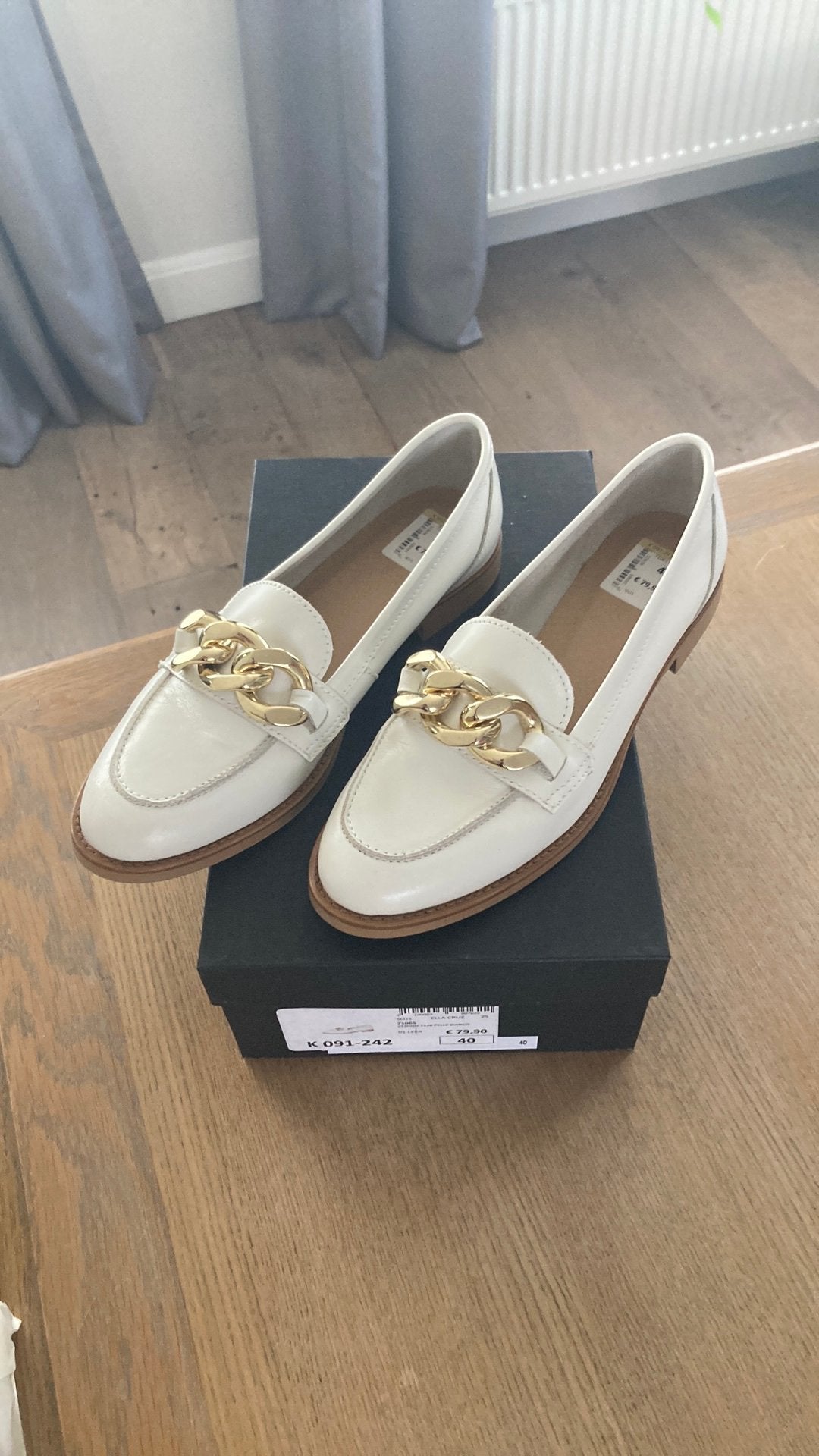 Moccassins- Dames- Maat 40- Leder- Nieuw- Aalter, Kleding | Dames, Schoenen, Nieuw, Ophalen of Verzenden, Wit, Instappers