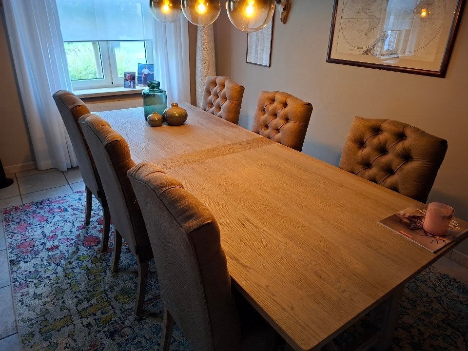 Set van 6 eetkamerstoelen "Charrell home interiors", Huis en Inrichting, Ophalen, Gebruikt, Overige kleuren, Stof