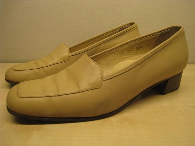 Damesschoenen, 37, beige leder, italiaans, hak te hrstellen, Ophalen, Beige