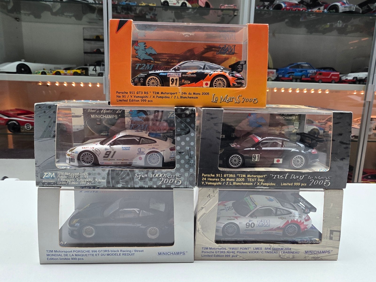 Minichamps Porsche 911 GT3 RS "T2M": lot van 5, Enlèvement ou Envoi, Comme neuf, Voiture