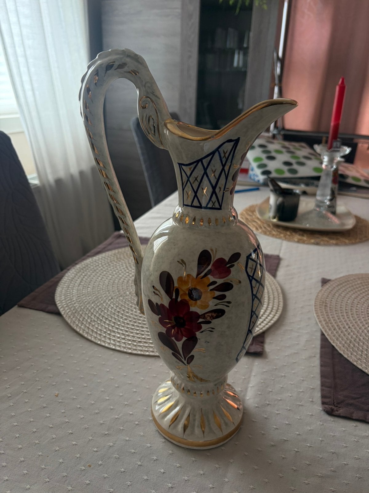 Cruche vintage belge en céramique — H. Béquet, Antiquités & Art, Enlèvement ou Envoi