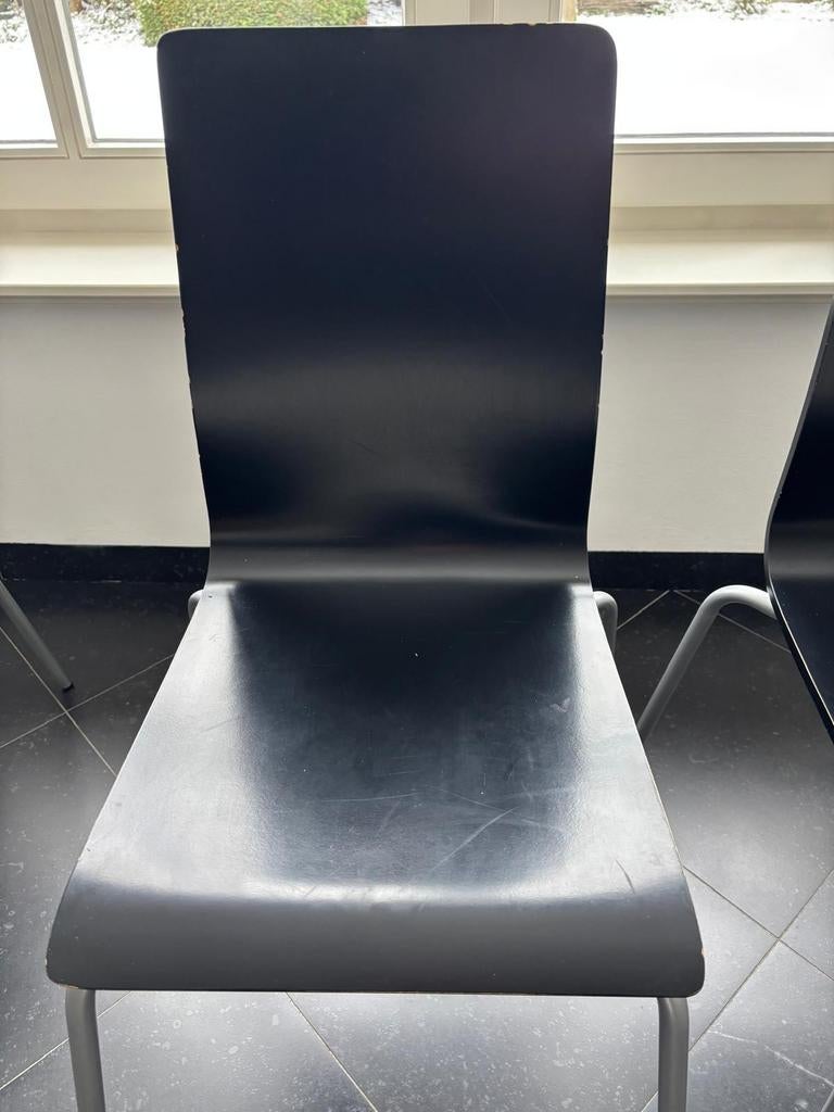 4 chaises de salle à manger ou de cuisine noires Ikea Martin, Enlèvement, Utilisé, Bois, Quatre