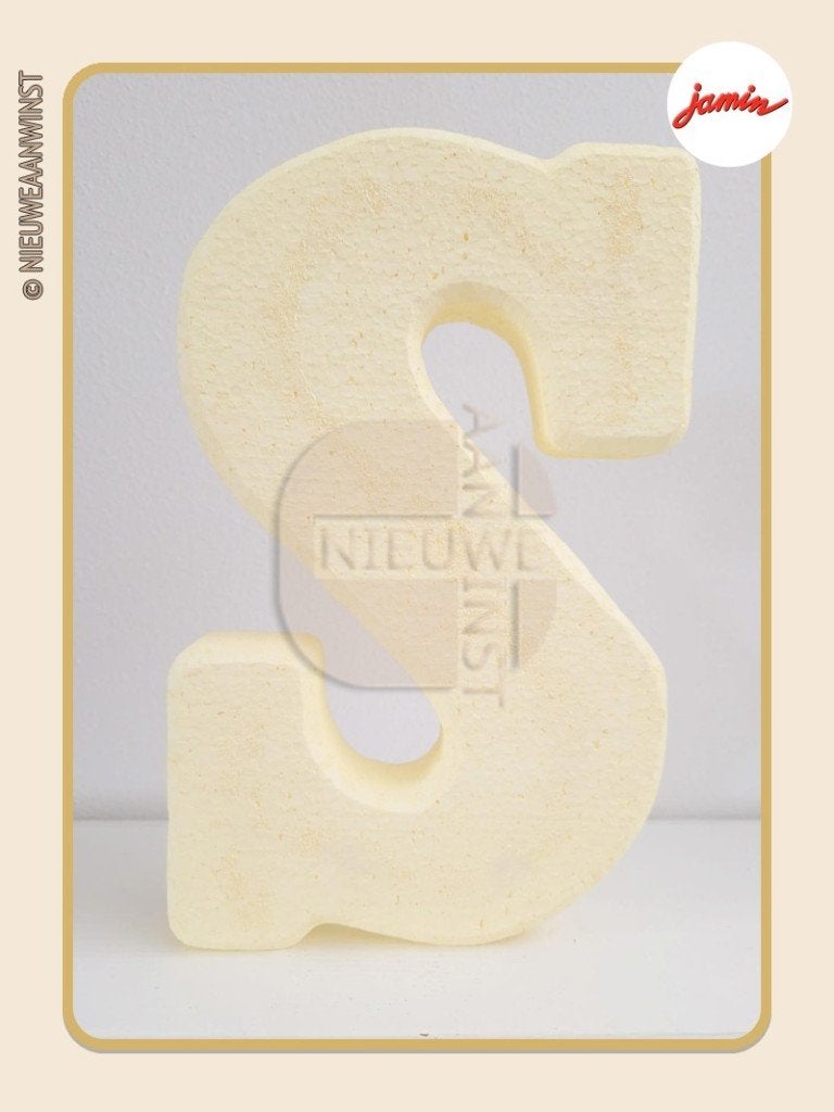 Nostalgische Jamin witte chocoladeletter S Sinterklaas 20cm, Envoi, Utilisé