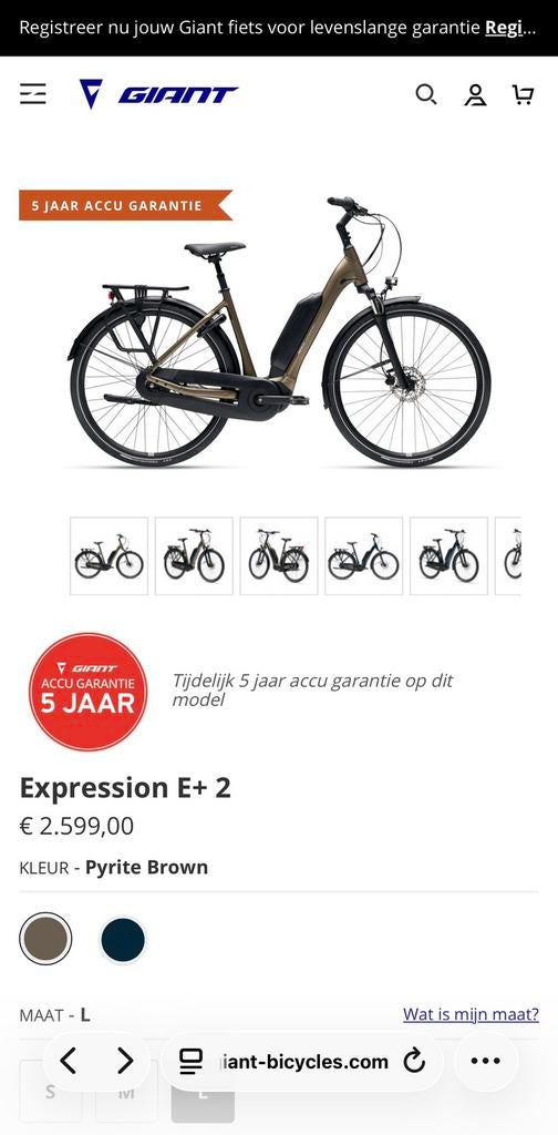 Giant Expression E-bike, 5 jaar garantie, Ophalen of Verzenden, Zo goed als nieuw