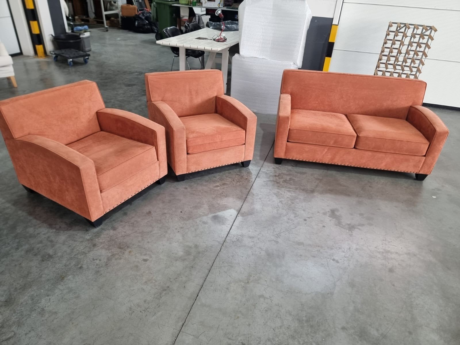 Canapé deux places confortable avec fauteuils assortis, Enlèvement