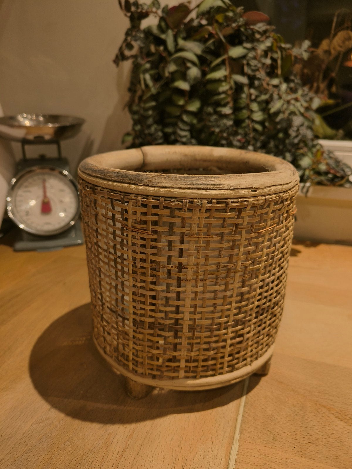 Bloempot rattan 13 cm, Ophalen of Verzenden