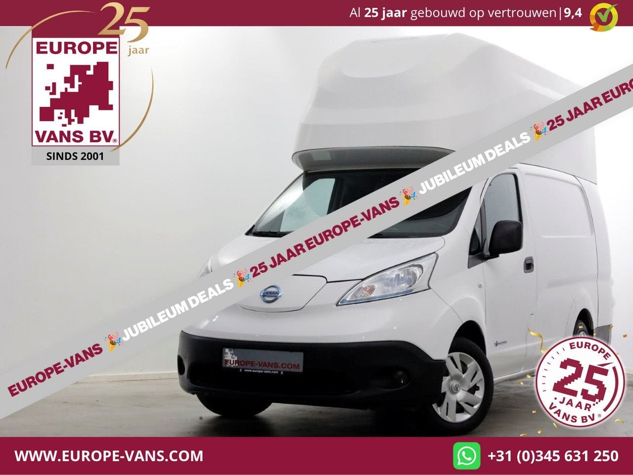 Nissan e-NV200 L2H2 Optima 40 kWh 100% Elektrisch Snellader, Auto's, Automaat, Electronic Stability Program (ESP), Wit, Onderhoudsboekje