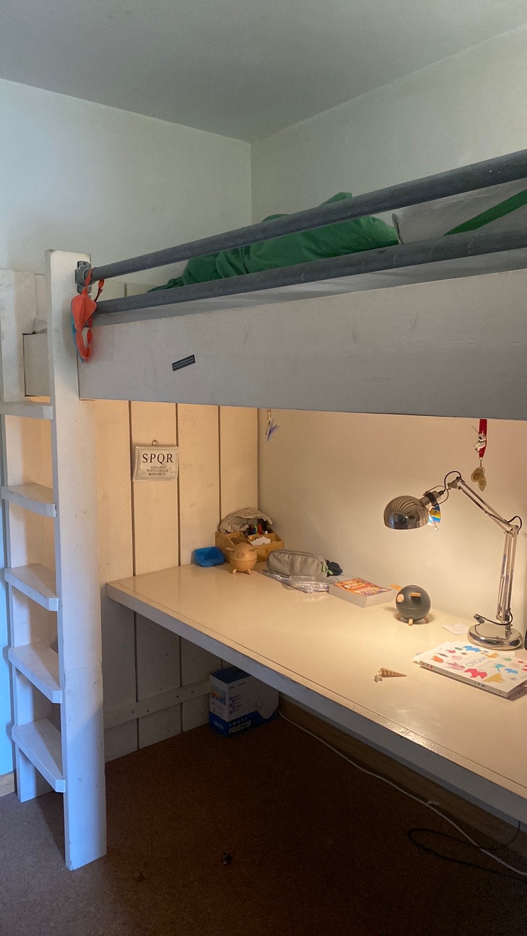Lit mezzanine, armoire, bureau, meuble à tiroirs en bois, Maison & Meubles, Chambre à coucher | Chambres à coucher complètes, Enlèvement