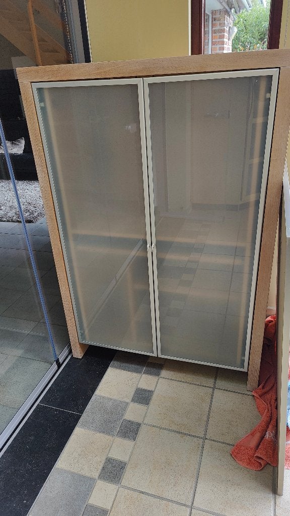 Computerkast Fineer Lichte Eik, Huis en Inrichting, Ophalen, Glas, 70 tot 120 cm, 120 tot 170 cm