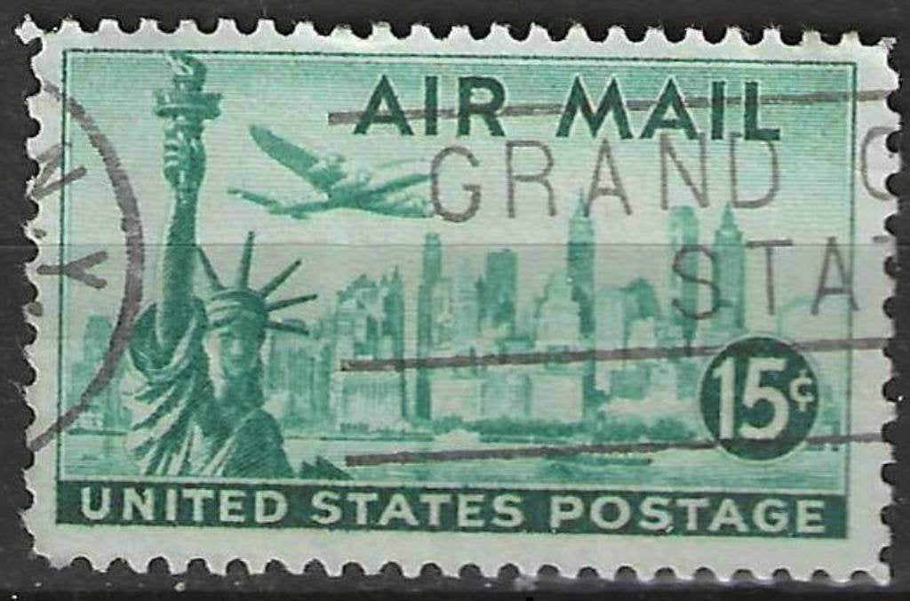 États-Unis 1947 - Yvert 37PA - Douglas DC-4 (ST), Envoi, Affranchi