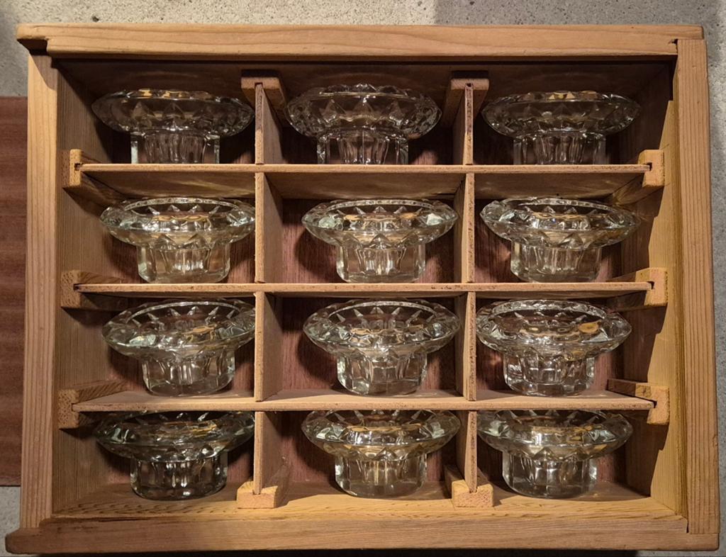 13 Vintage Bolsius France Veelzijdige Glazen Kandelaars, Ophalen