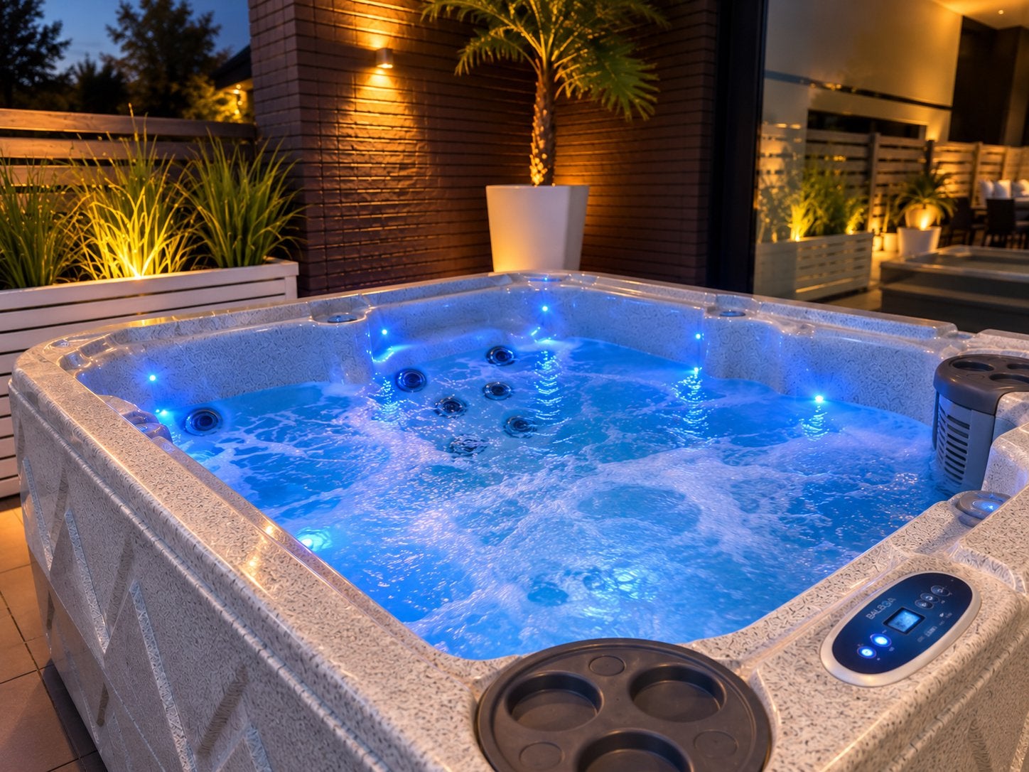 Jacuzzi 5 personen, Ophalen, Gebruikt, Afdekzeil, Vast