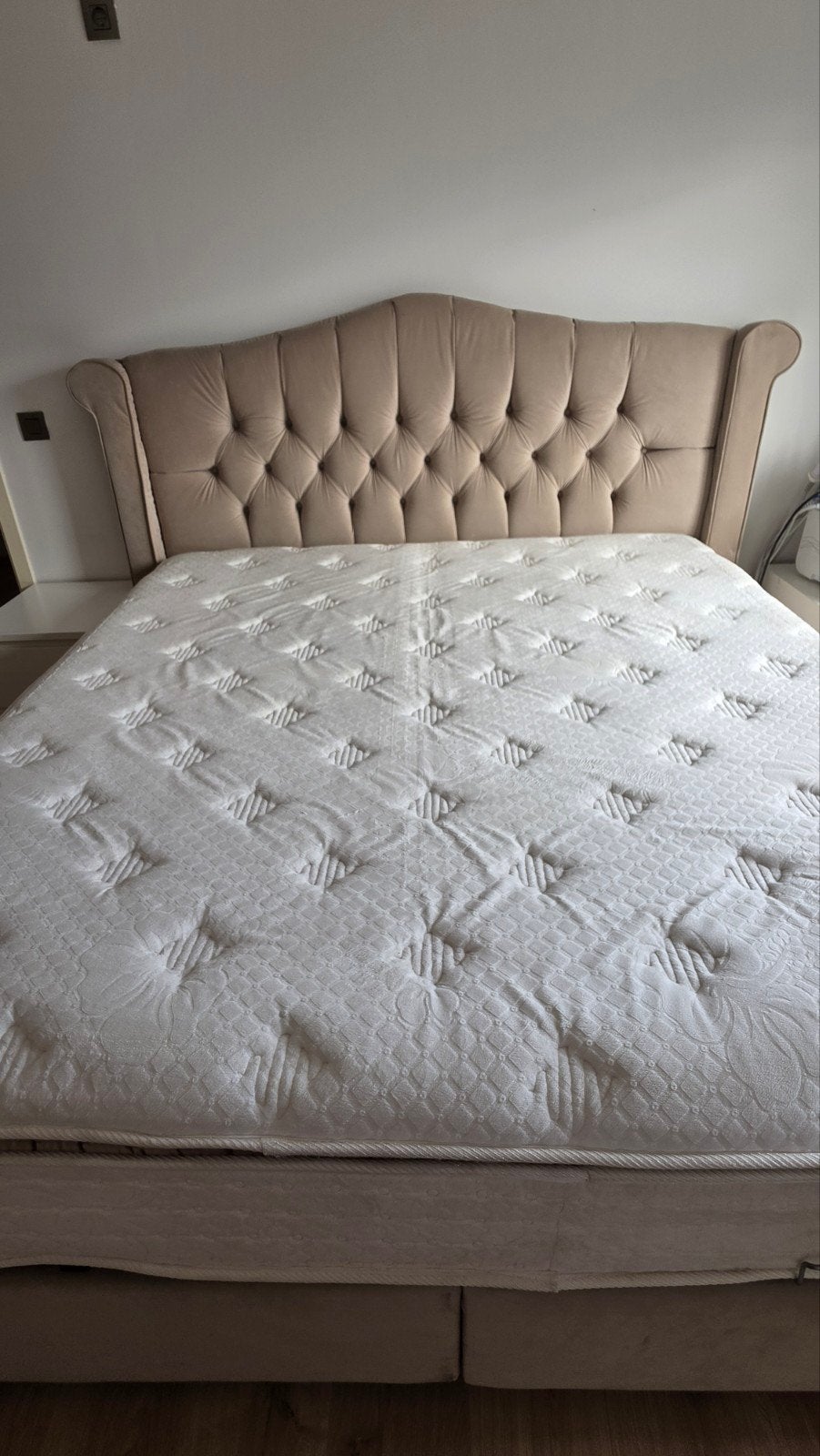 boxspring + opbergruimte, Ophalen, Tweepersoons, Zo goed als nieuw, 180 cm