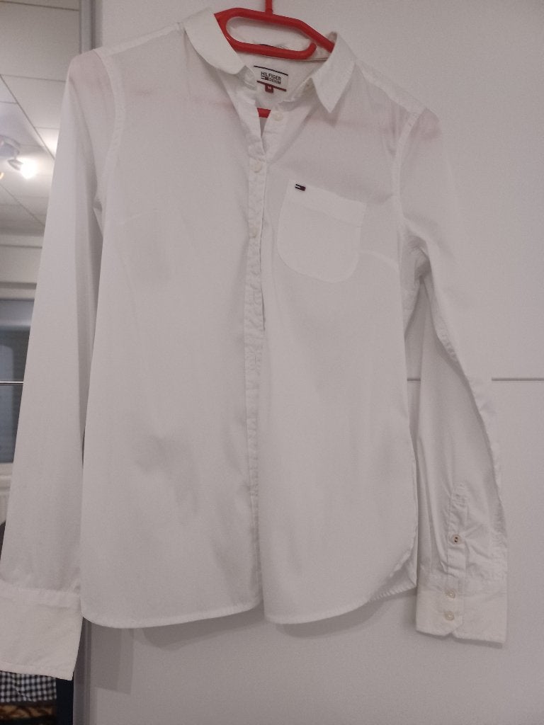 Bloes Tommy hilfiger  maat medium, Kleding | Dames, Blouses en Tunieken, Tommy hilfiger, Wit, Gedragen, Ophalen