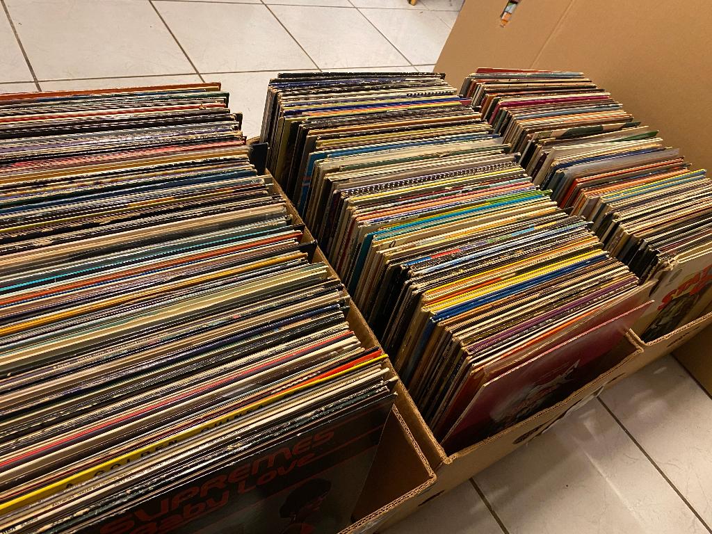 lot circa 400 lps pop rock français, Ophalen, 1970 - 1979, Gebruikt, 12 inch
