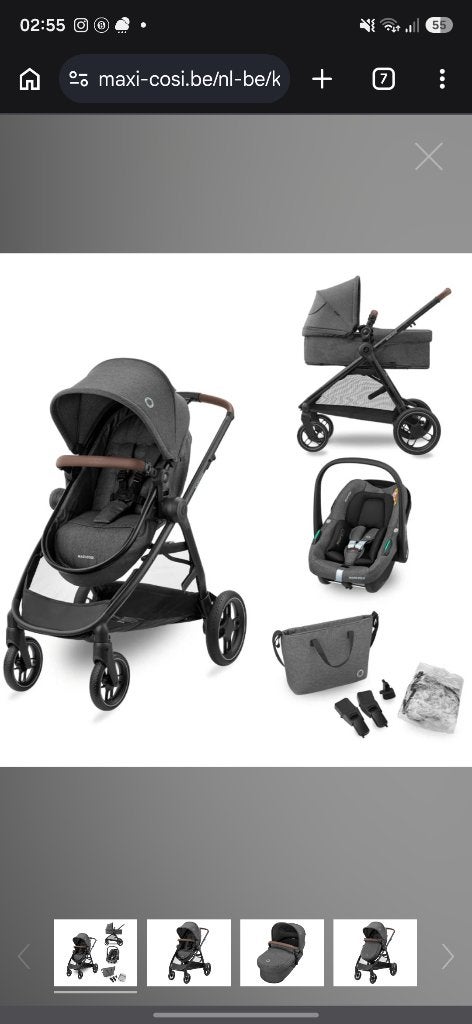 Stroller Maxi-Cosi Zelia S Trio 3-in-1, Gebruikt, Verstelbare duwstang, Maxi-Cosi, Ophalen