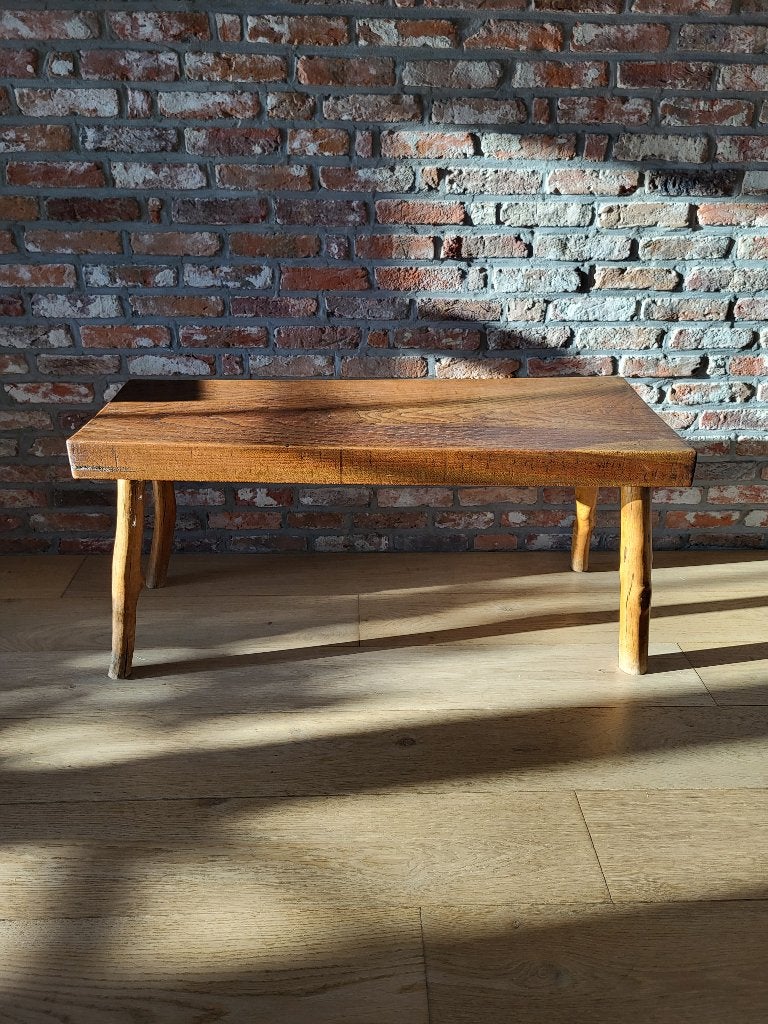 Houten bank, landelijke stijl, brutalist , massief hout, Antiek en Kunst, Ophalen
