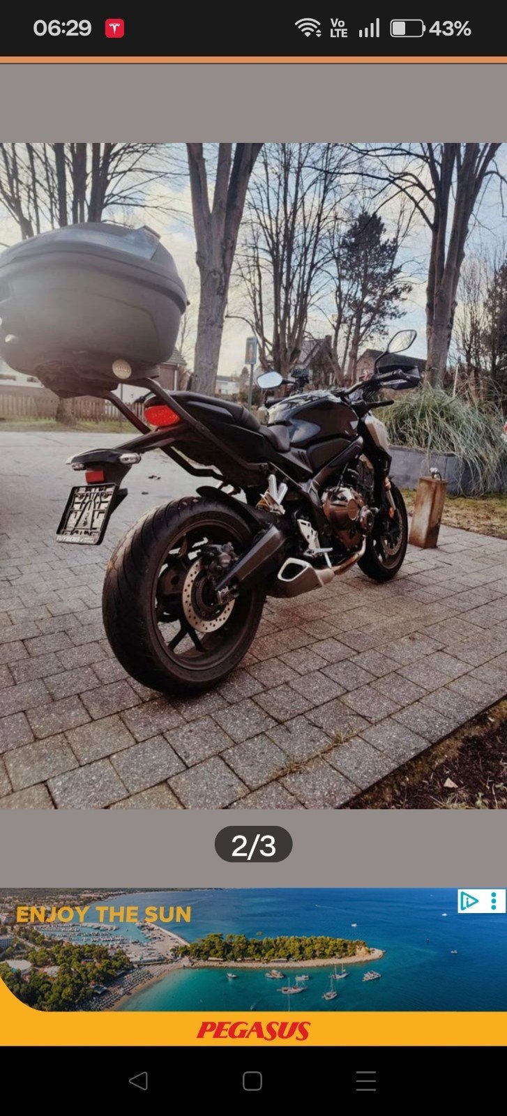 Bagagerek en givi koffer Honda CB650R, Motoren, Ophalen