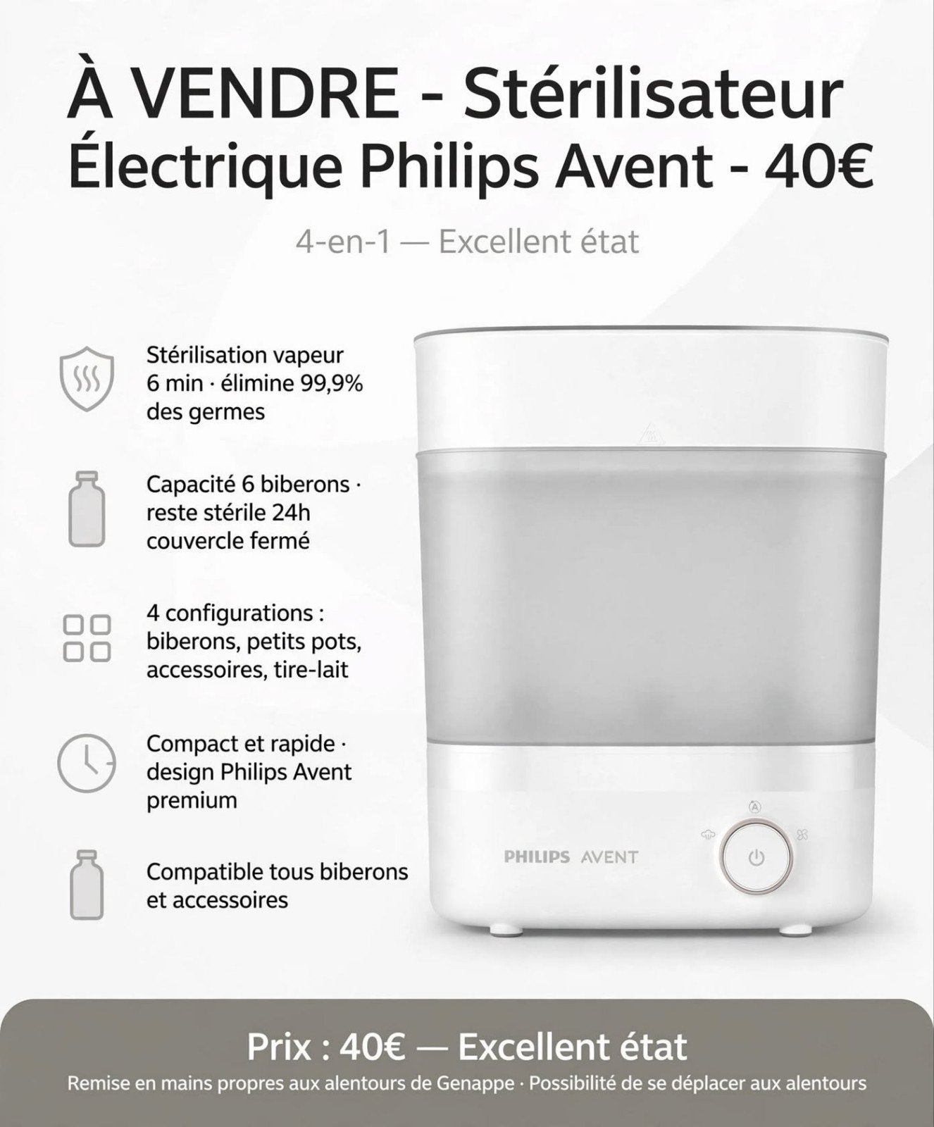 Stérilisateur phillips, Enlèvement ou Envoi, Stérilisateur