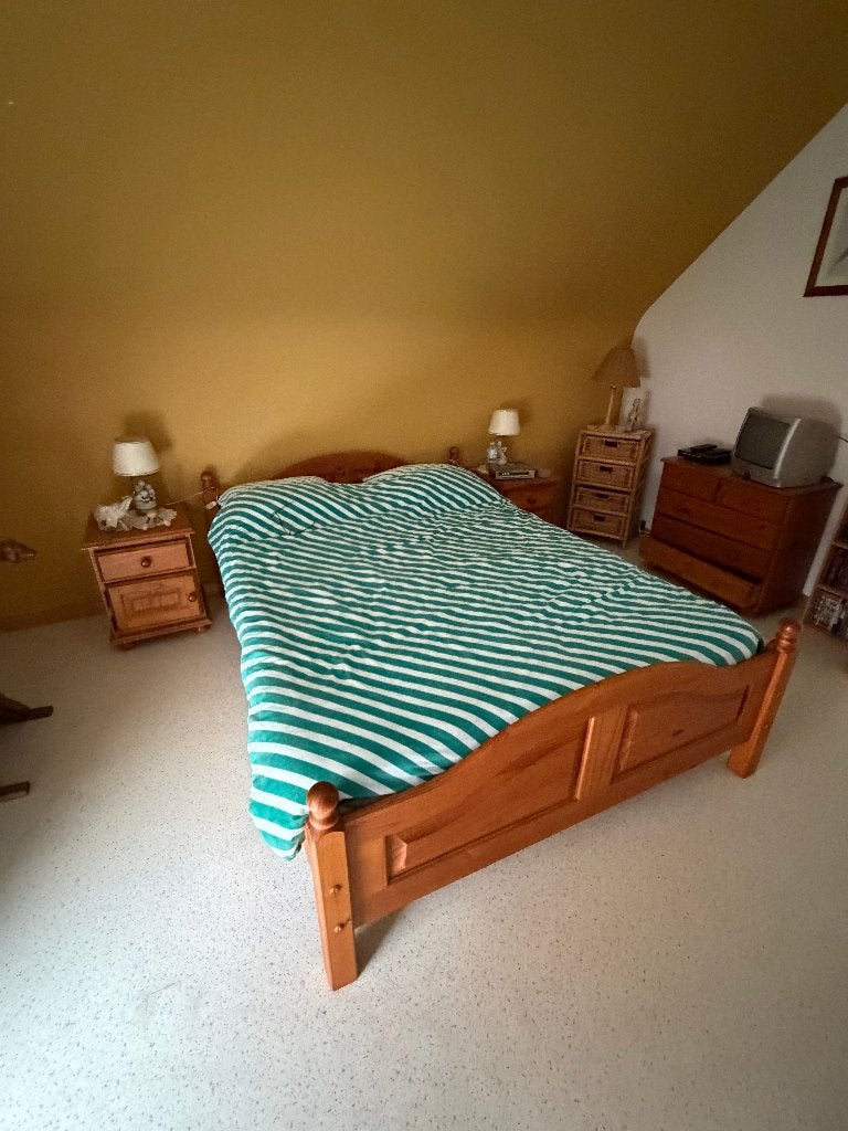 bed, Maison & Meubles, Chambre à coucher | Lits, 210 cm, 140 cm, Enlèvement, Utilisé