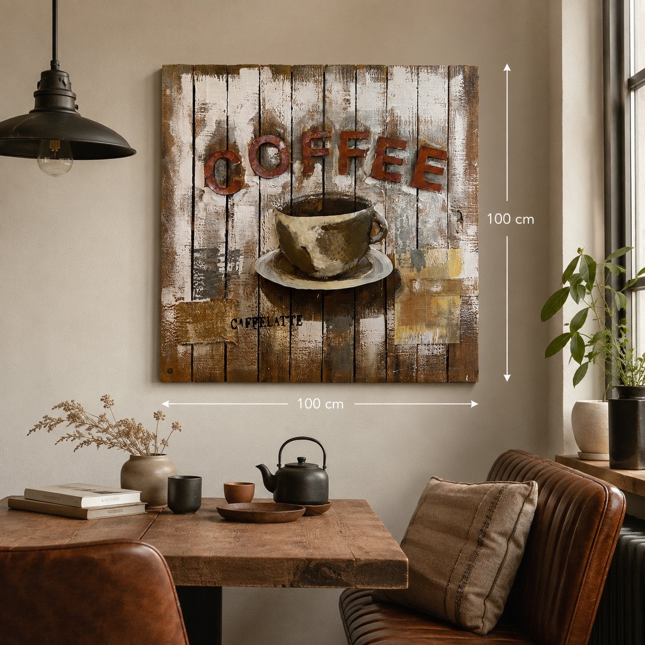 Tableau décoratif en bois « COFFEE », Antiquités & Art, Enlèvement, Bois, Texturé