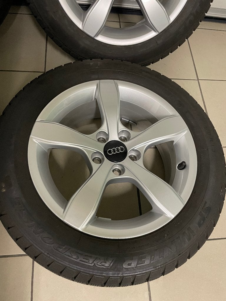 Audi sett winter 7 mm dunlop 5x100 ET29 gekalibreerd klaar !, Ophalen, 15 inch, Banden en Velgen, Nieuw
