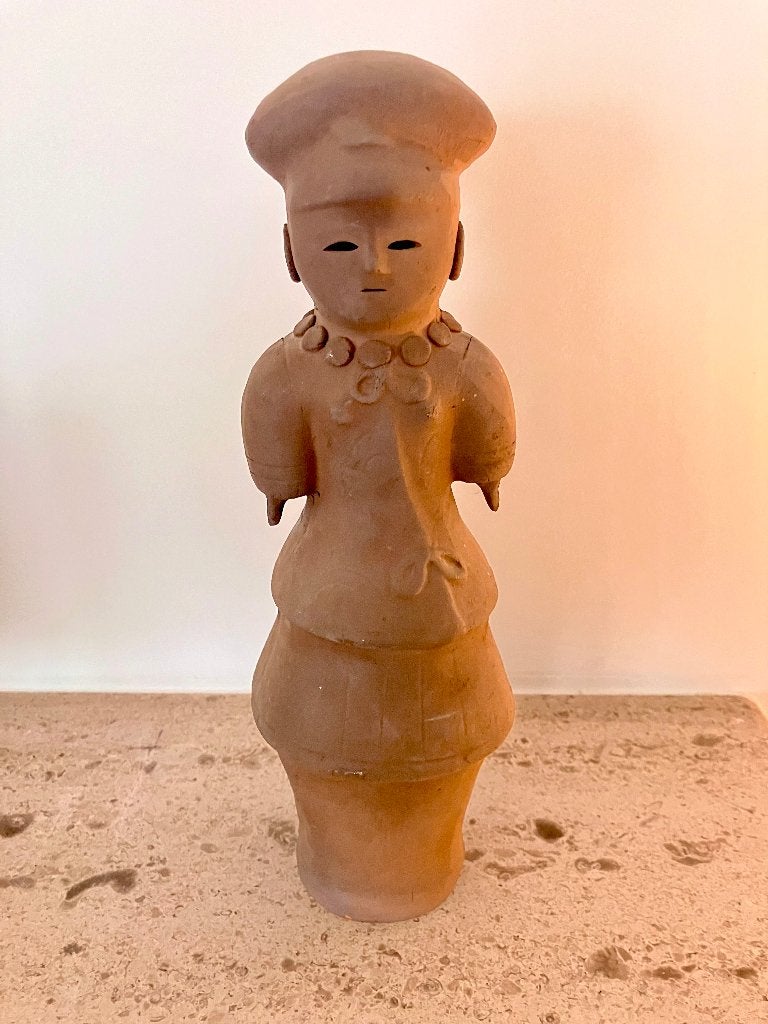 Vintage Japans Haniwa Terracotta Beeld – 'Noble Woman' 30cm, Ophalen, Art deco, Handgemaakt, 20 - 50 cm