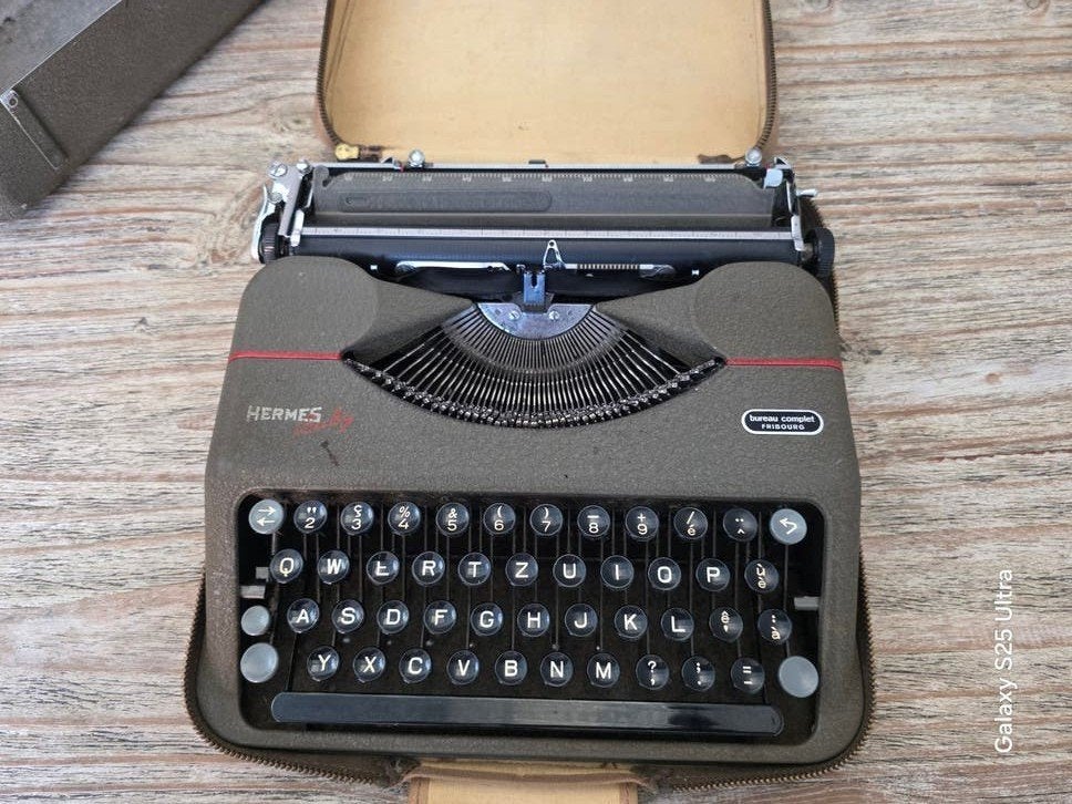Vintage Hermes Baby Typemachine (1958 Zwitserland), Ophalen of Verzenden